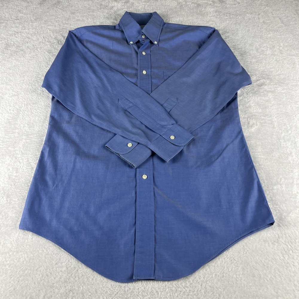 Brooks Brothers Mens  Sz 15 32/33 Blue Non Iron Cotton Button Down Shirt